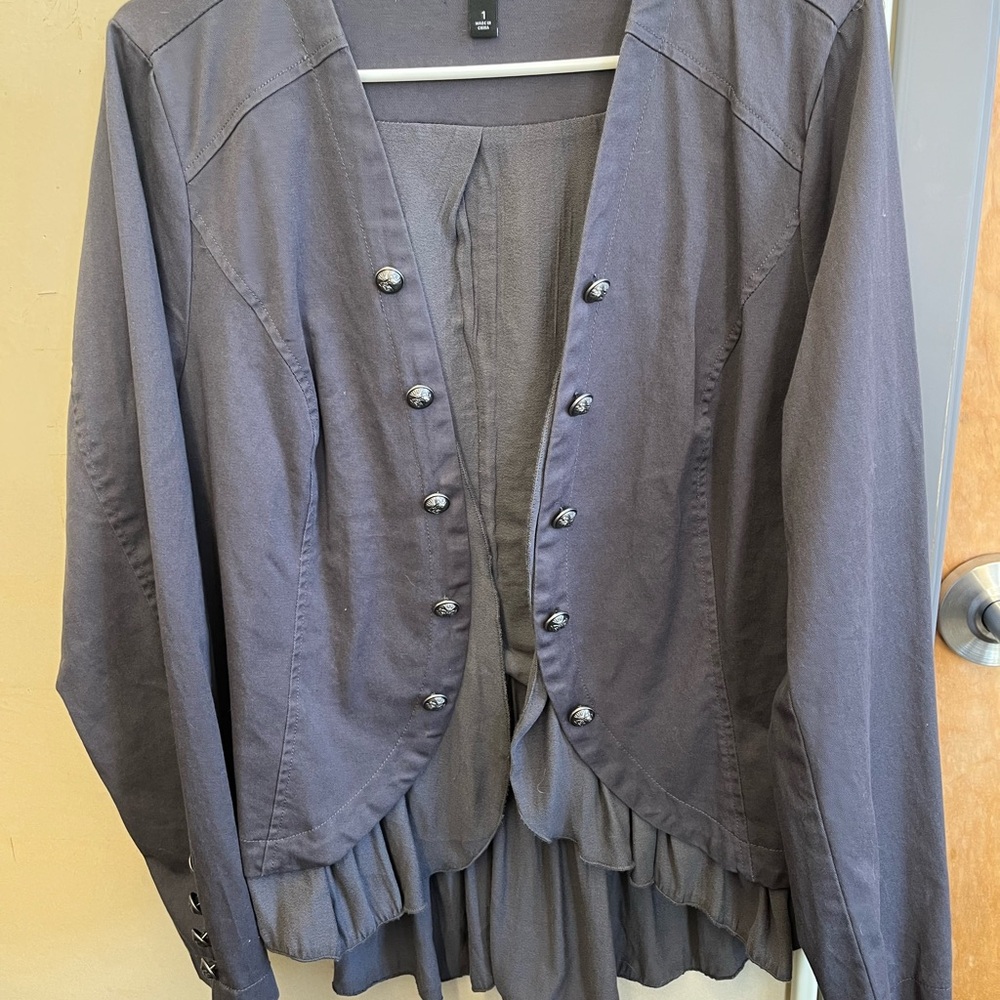 Torrid Charcoal Blazer with Button Accents